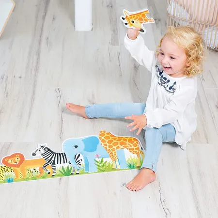 Jumbo Spiele GOULA XXL-Puzzle Dschungel, von klein bis groß, 16 Teile