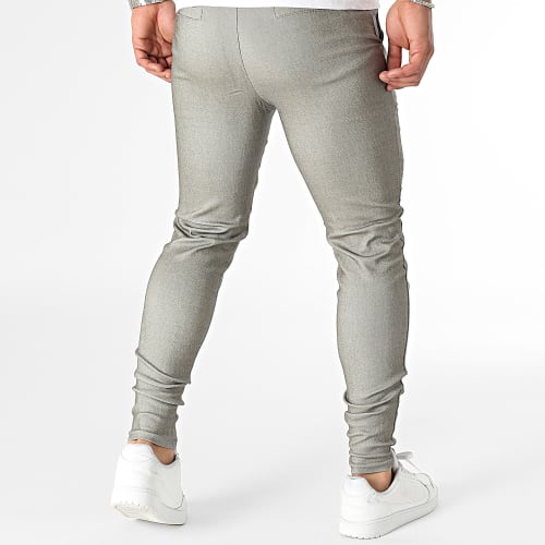 Pantalon Chino Vert Kaki Chiné