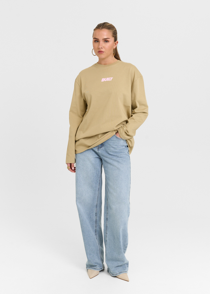 Built longsleeve t-shirt salie groen