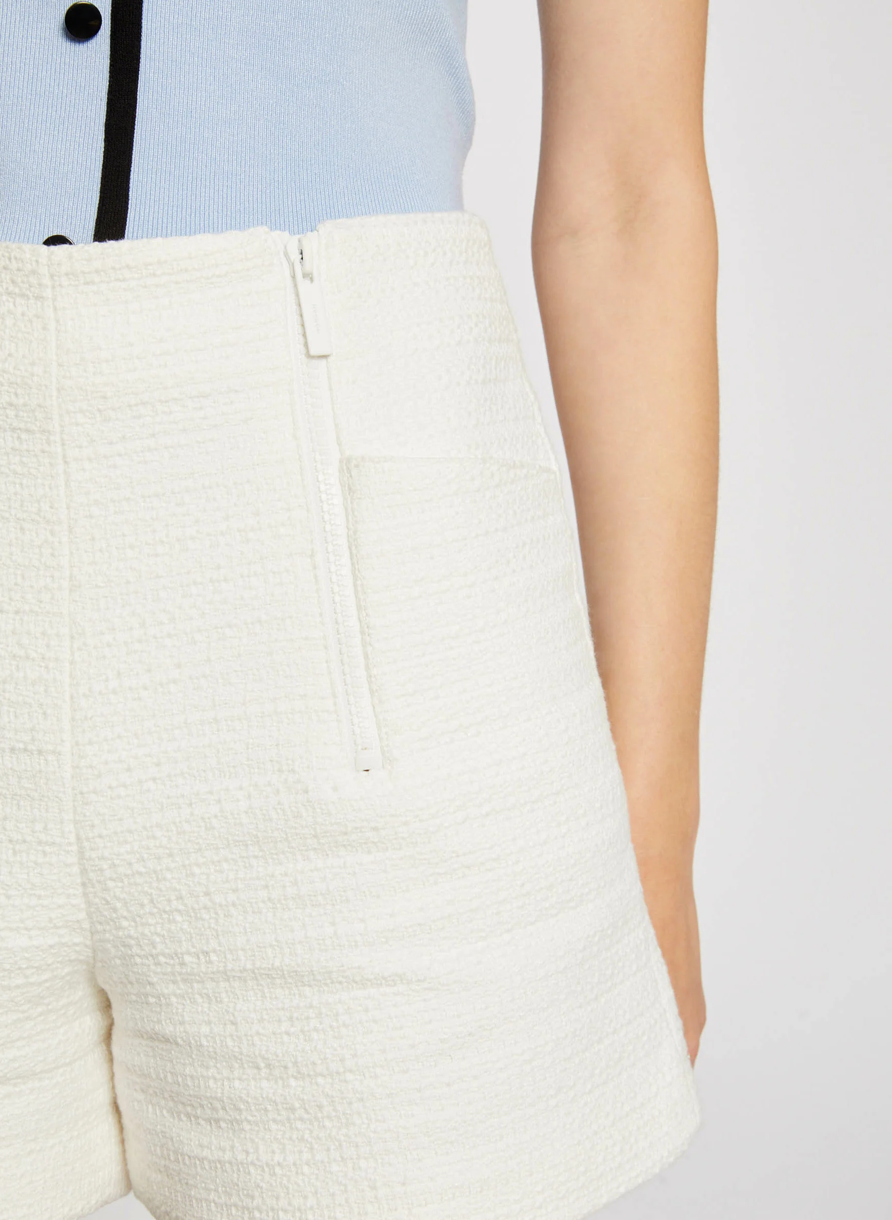 SHIDOLA - Short taille haute en coton mélangé | Blanc