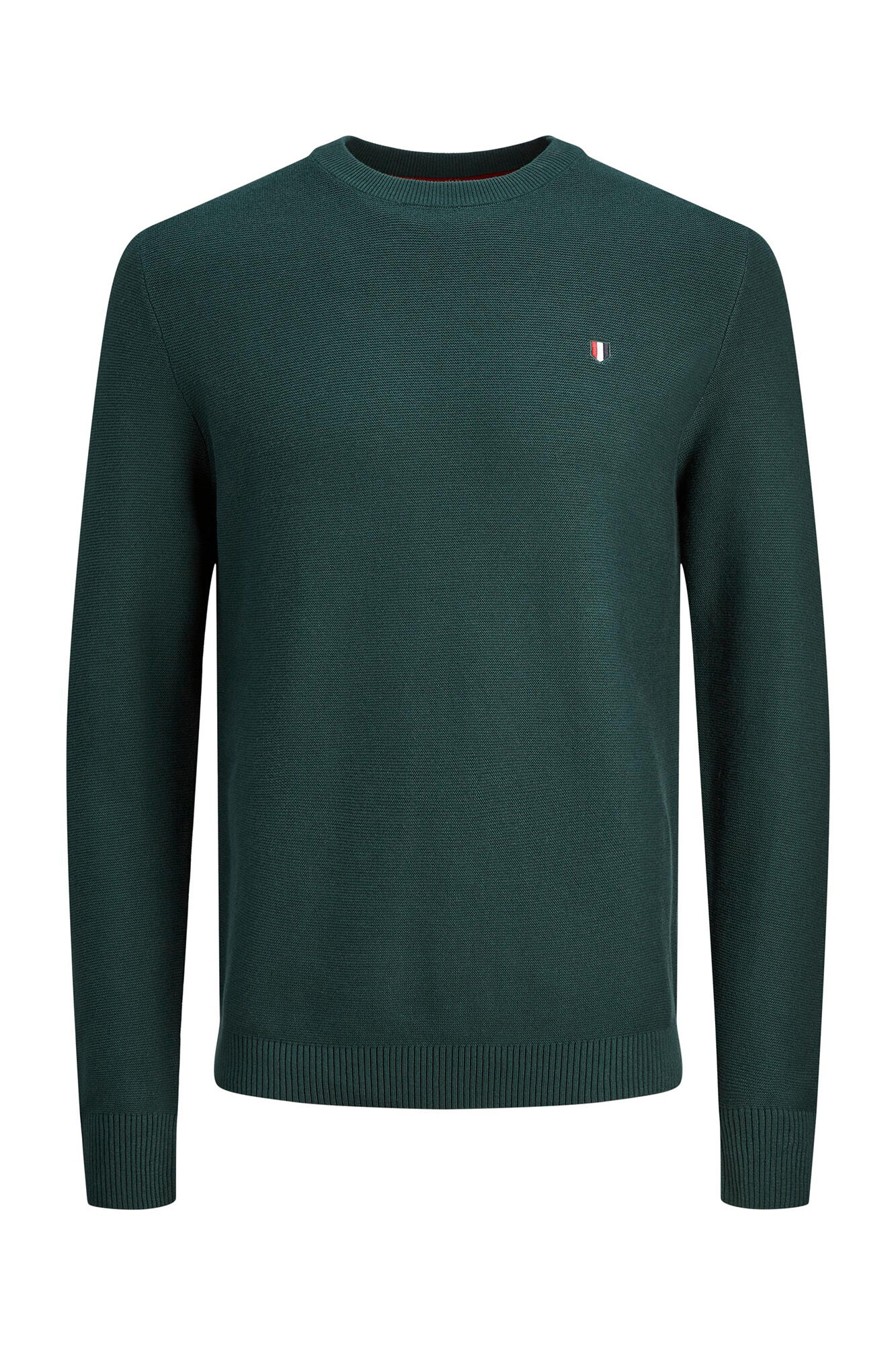 Camisa estruturada de gola redonda, 100% algodão.