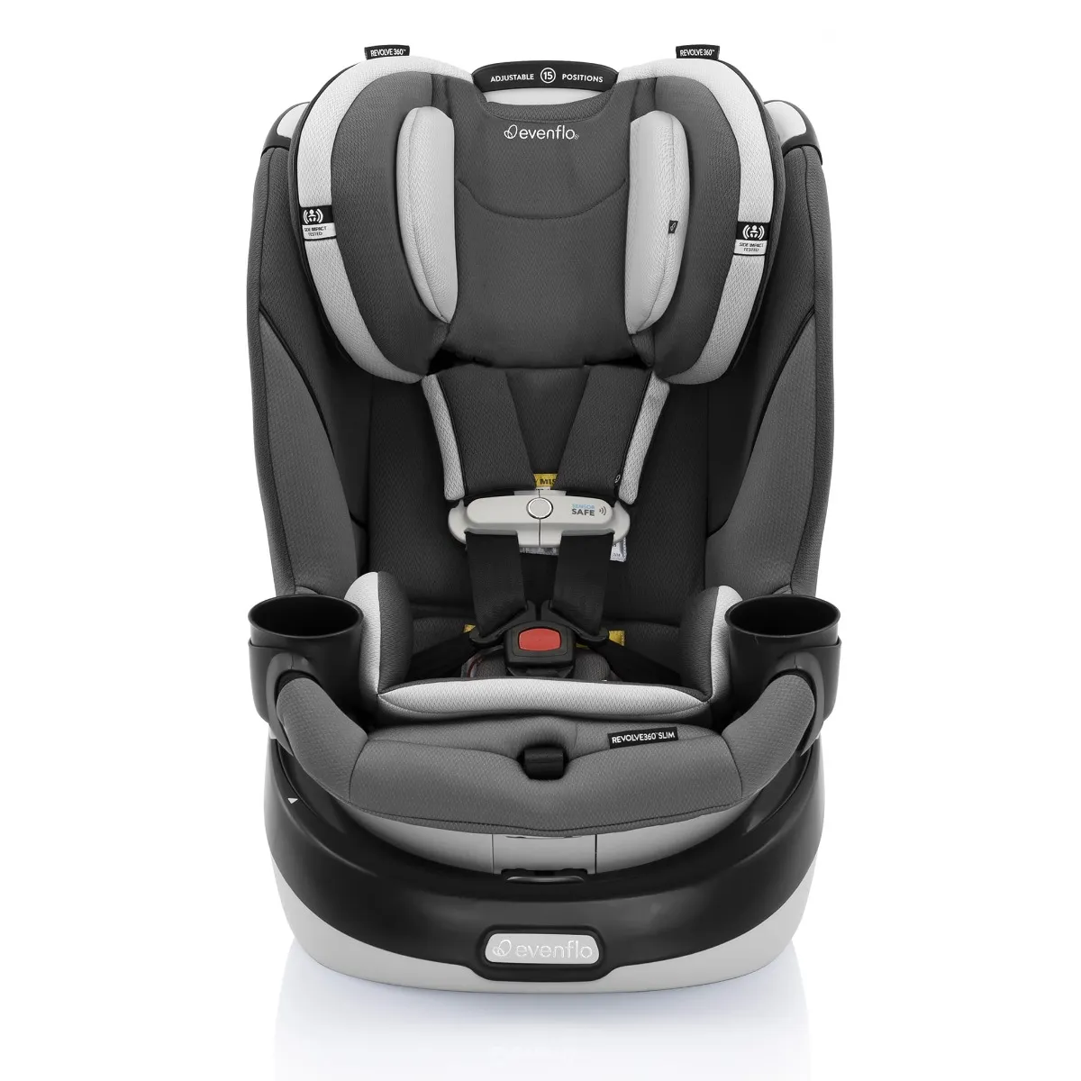 Evenflo Siège d’Auto 2-en-1 Rotatif Slim Revolve 360 GOLD avec SensorSafe - Gris Perle