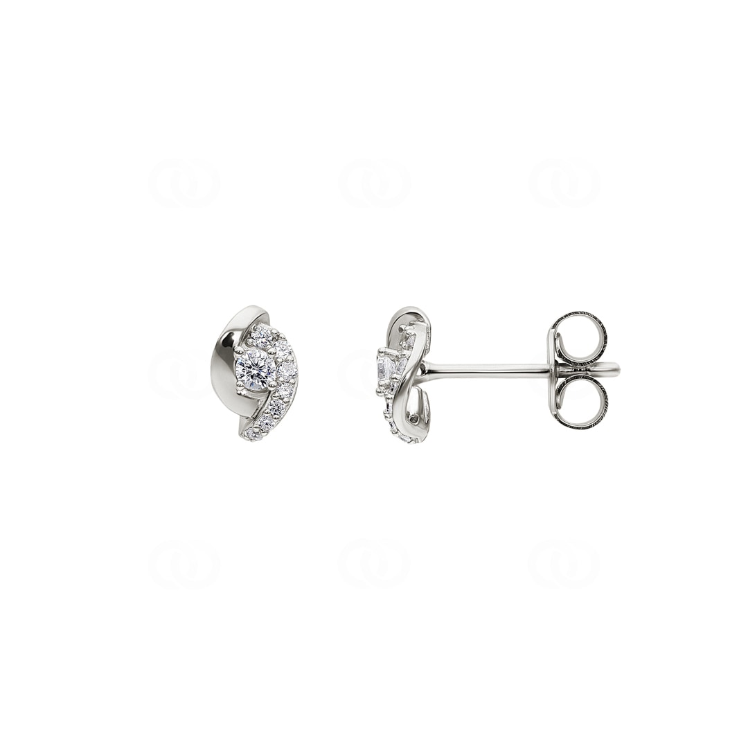 Ohrstecker 925 Silber rhodiniert mit Zirkonia pavé