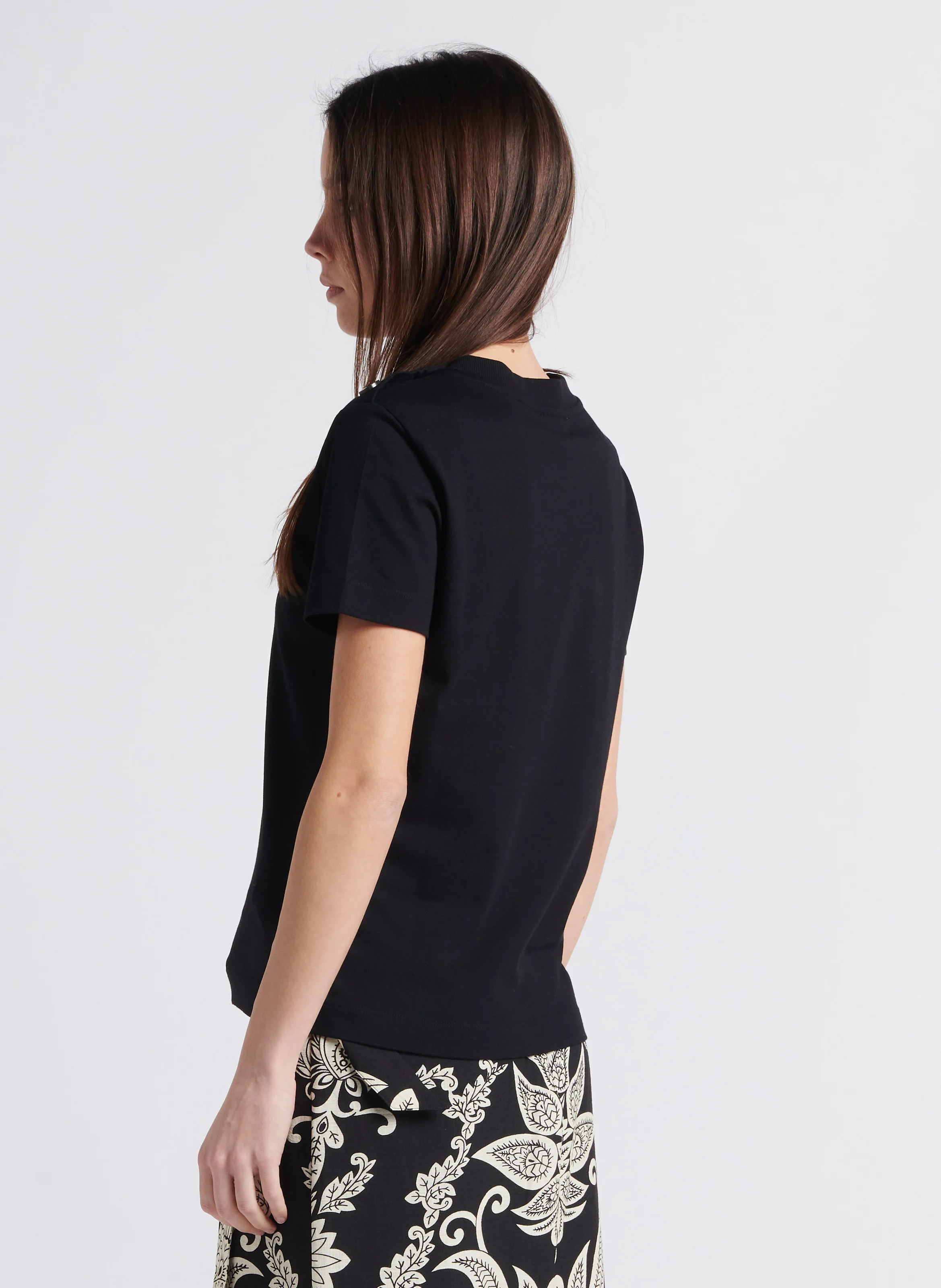 DAMIEN - Tee-shirt col rond en coton | Noir