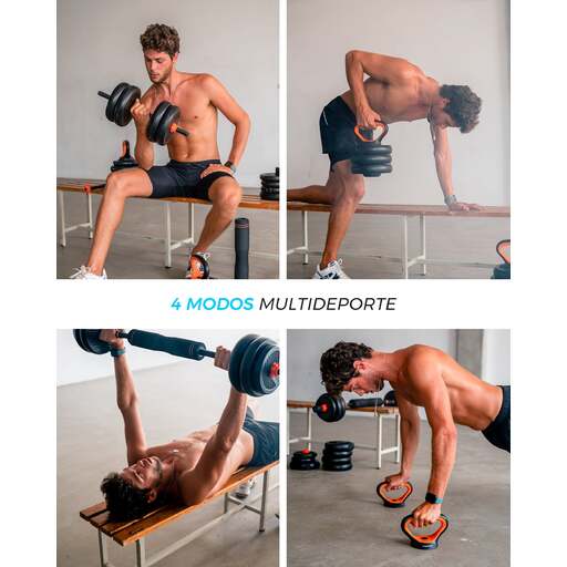 Kit Xiaomi com halteres, barras e kettlebells