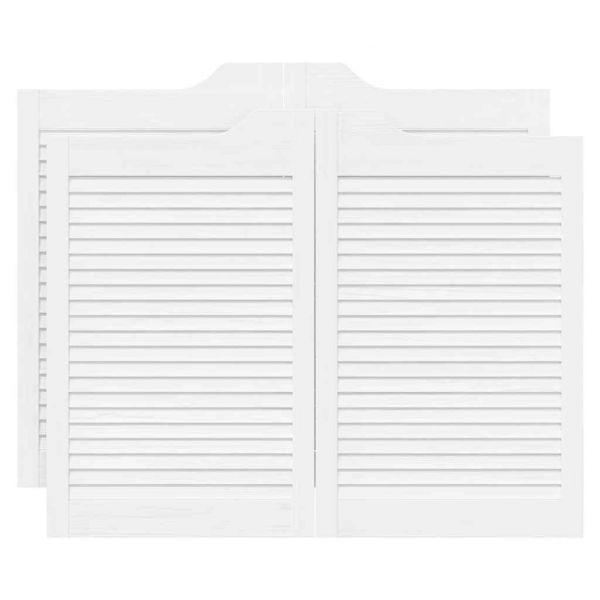 vidaXL Portas de Batente Design de Persiana 2-Par 80x100 cm Branco - 1022147969