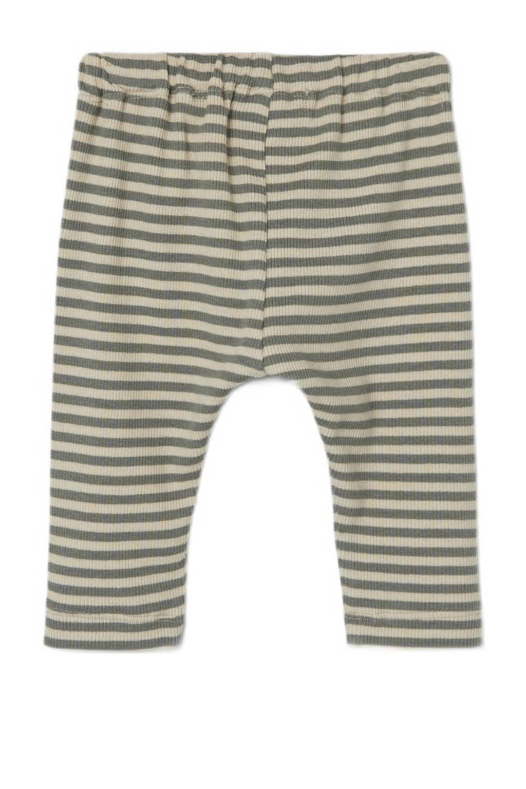 LIL' ATELIER baby gestreepte broek NBMGAGO groen/beige