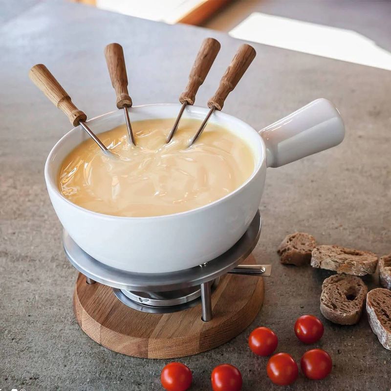 Boska Fondueset Bianco - Kaas Fondue - Wit - Vuurvaste Pan - 1,3 L