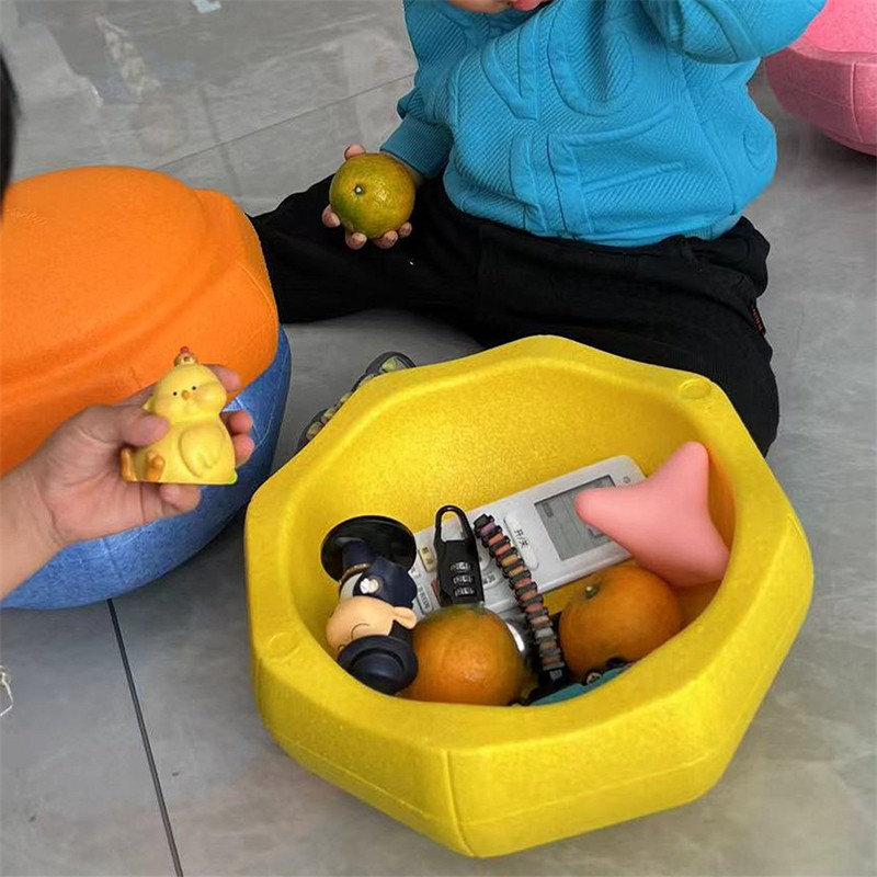 (Ø27cm) Kinder Balance Stapel Stein Gleichgewichts Spiel Flussstein - Gelb