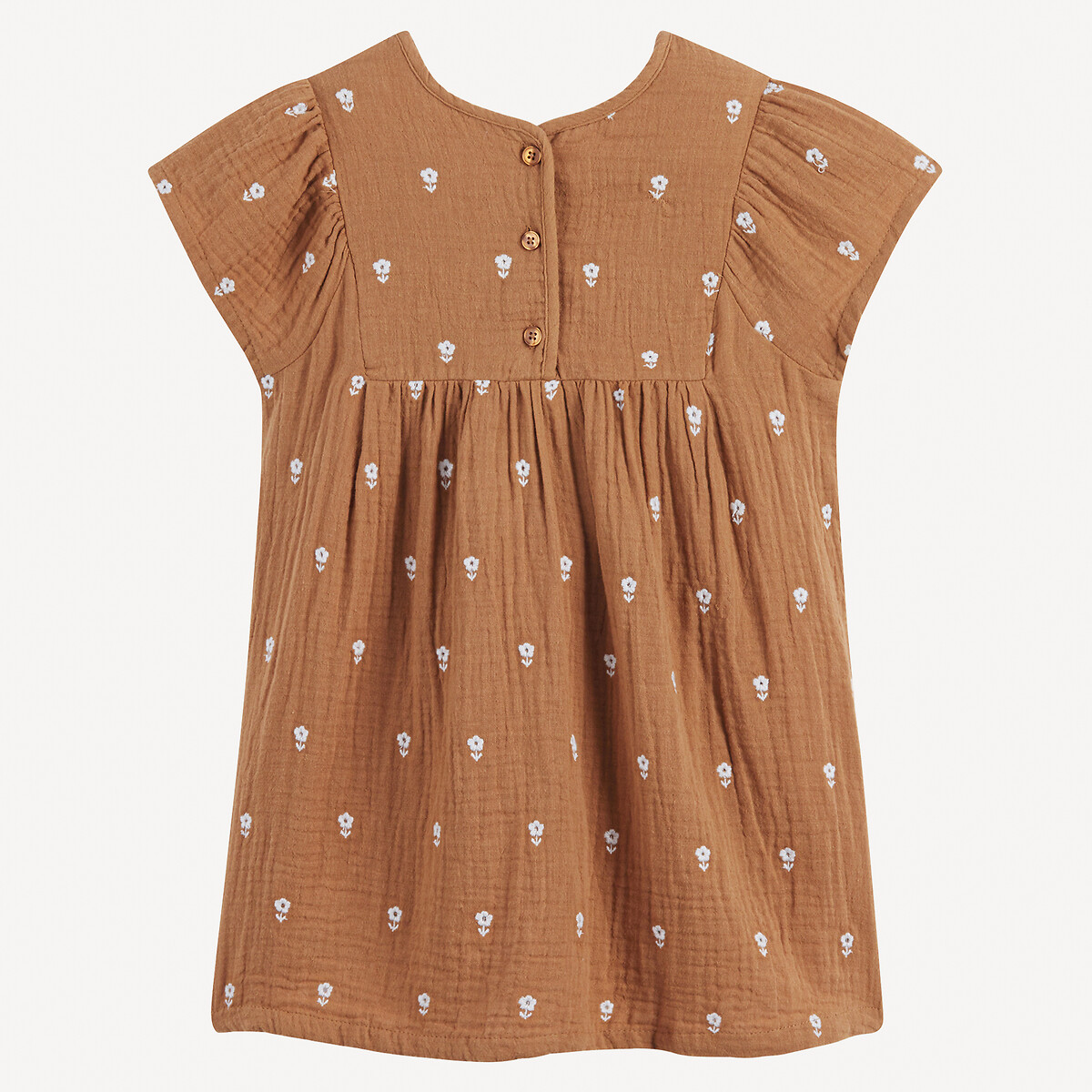 COLEÇÕES LA REDOUTE<br>Vestido tetra com estampa de bandeira, mangas curtas