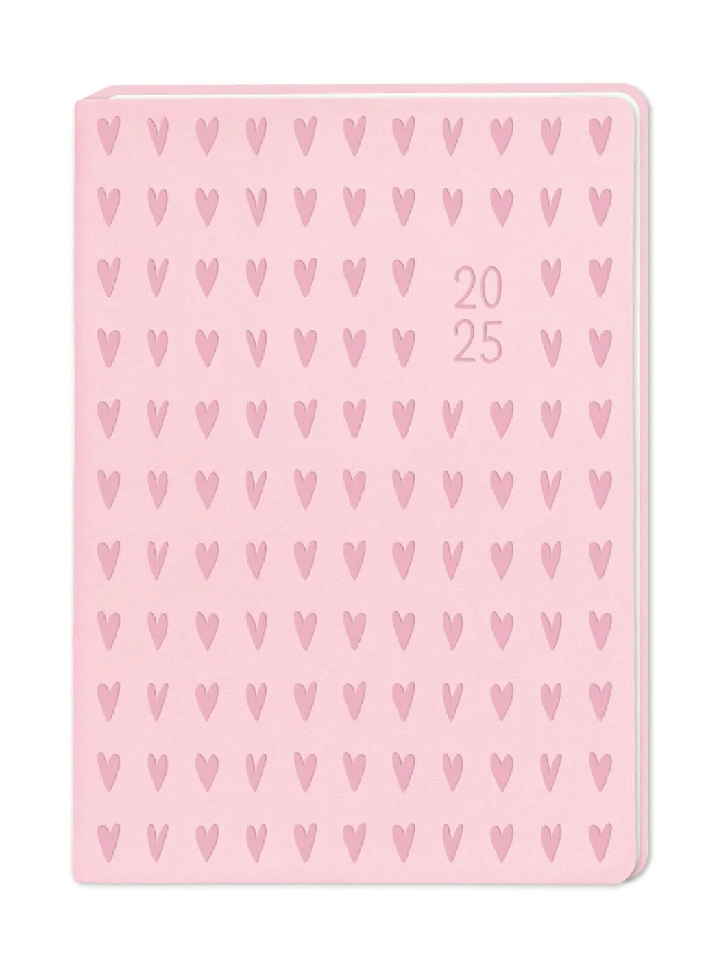 Terminplaner Lederlook, 2025, rosa