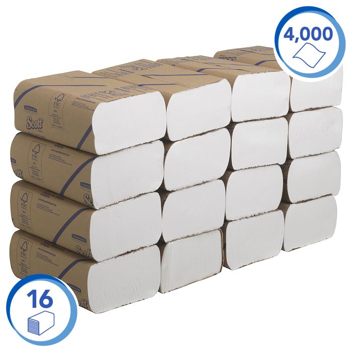 Scott 3749 4000st handdoeken Multifold 1-Laags wit (3749)