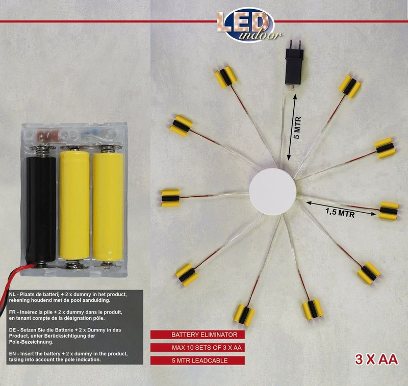 Anna's Collection - Trafo - 4,5V - Voor 10 x 3 AA Batterijen