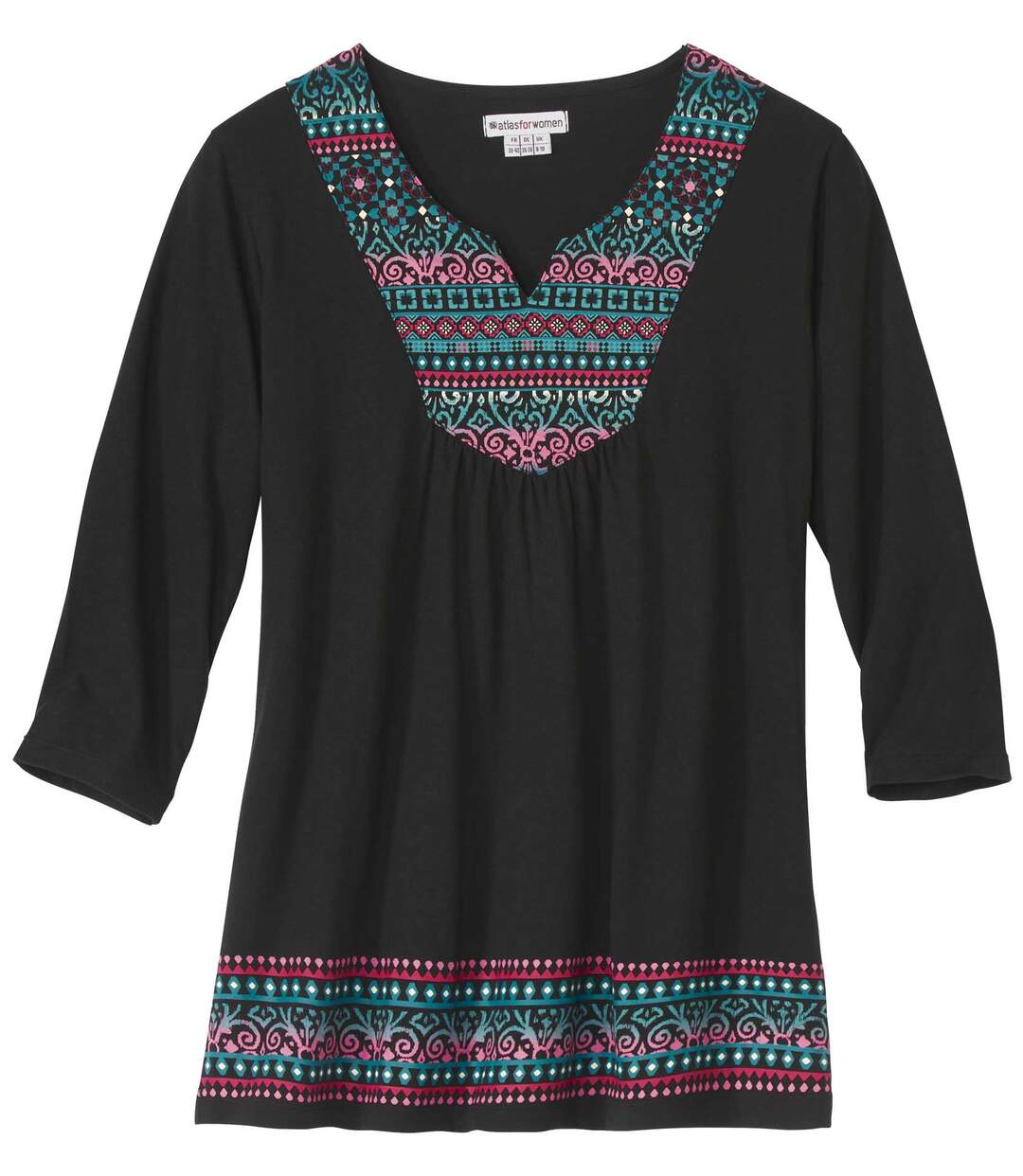 Tunique Noire Esprit Folk