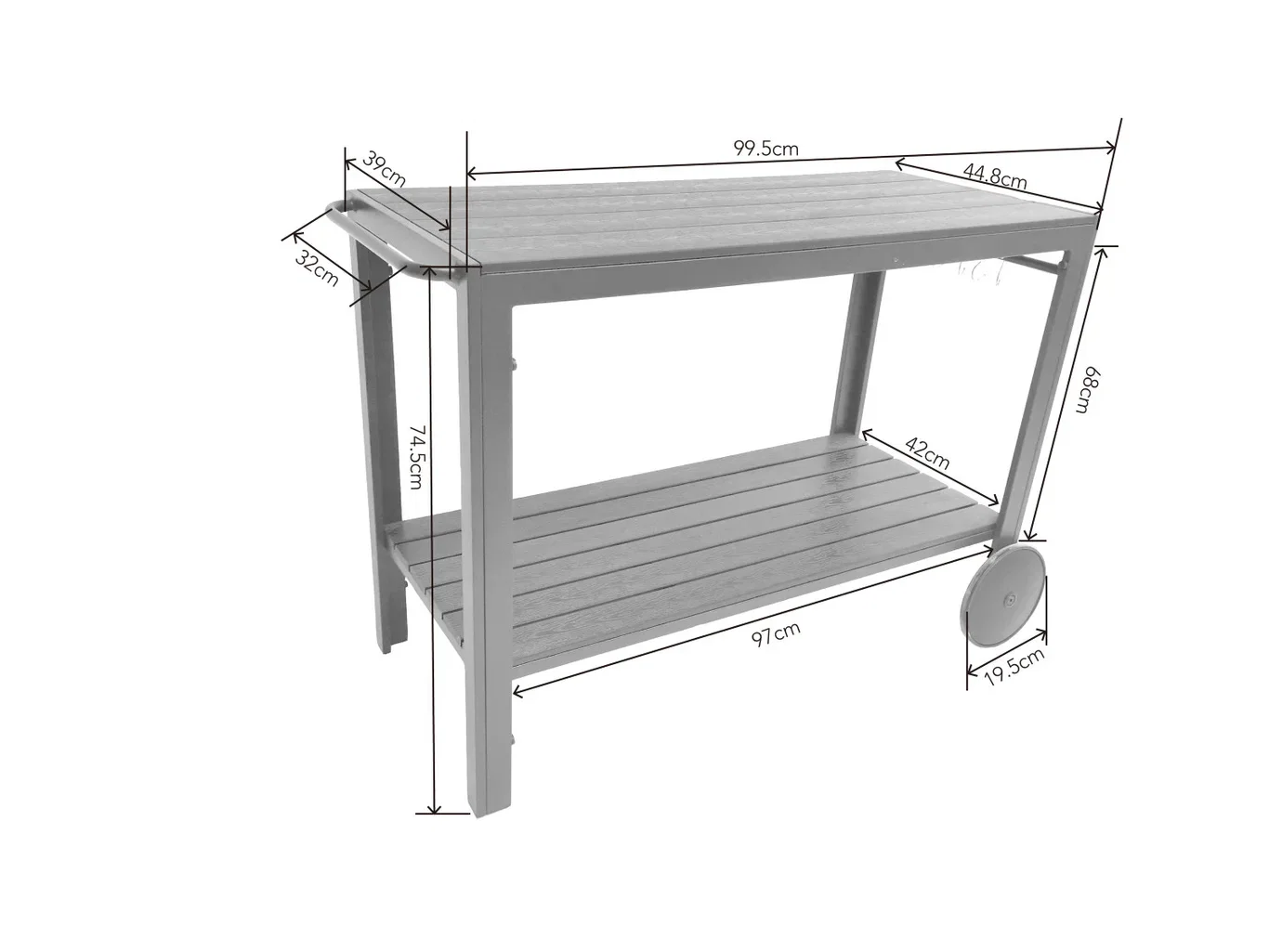 Rullebord Rimini Lengde 100 cm