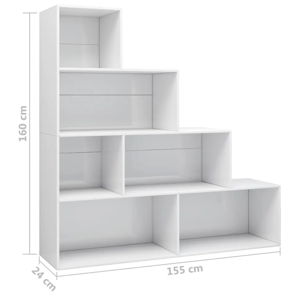 vidaXL - Boekenkast - Wit - Bewerkt hout