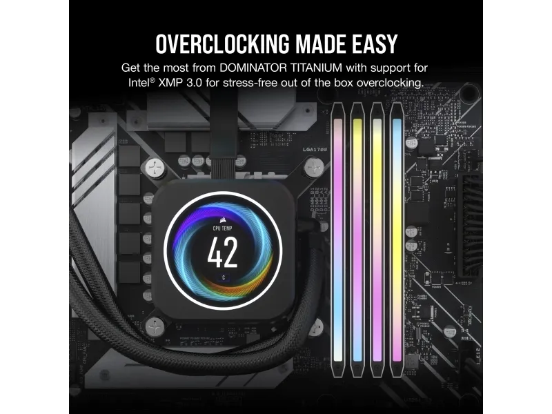 CORSAIR Dominator Titanium RGB - DDR5 - sæt - 32 GB: 2 x 16 GB - DIMM 288-PIN - 6600 MHz / PC5-52800 - CL32 - 1.4 V - ikke bufferet - hvid