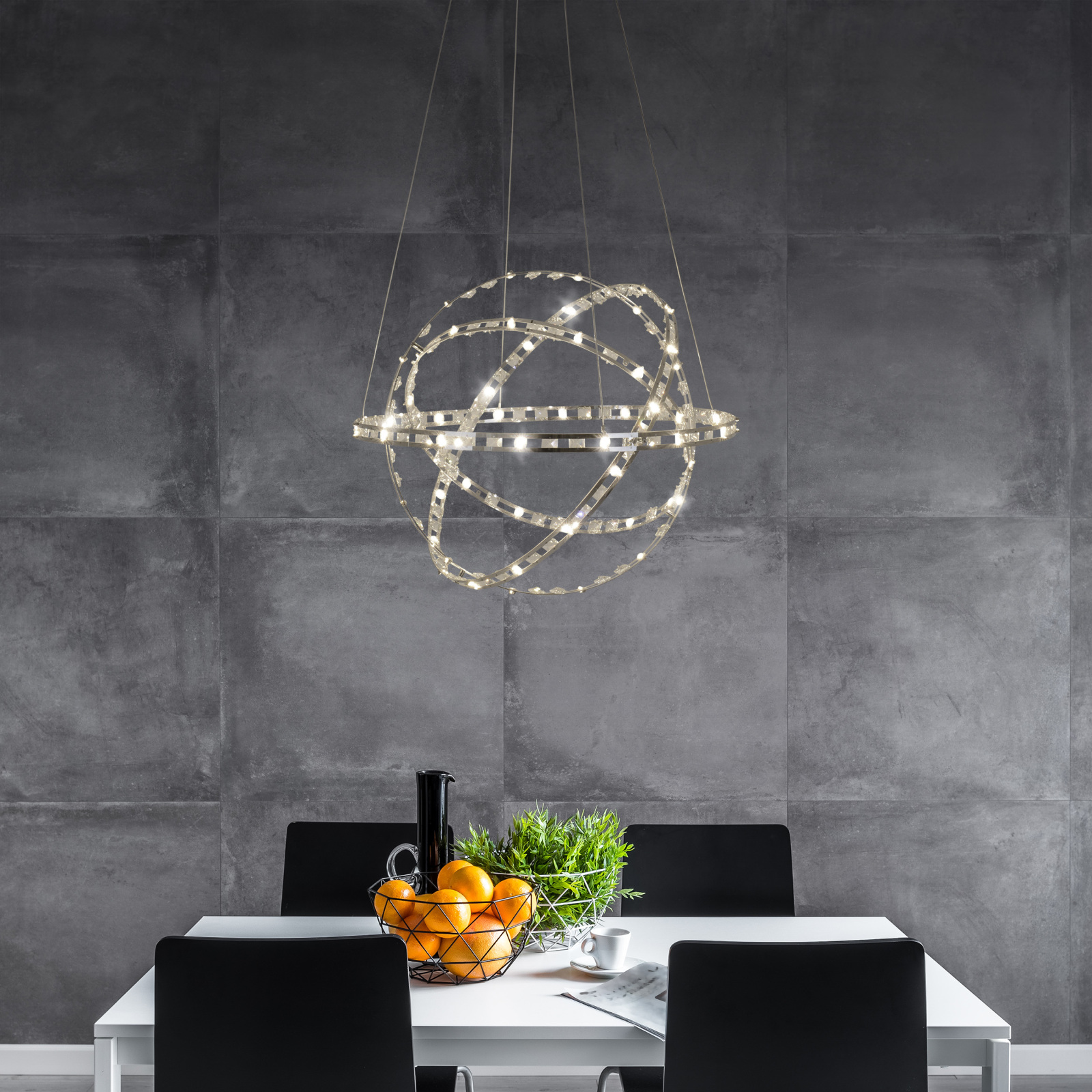 LED-Pendelleuchte COSMOS - chrom - Ø60 cm