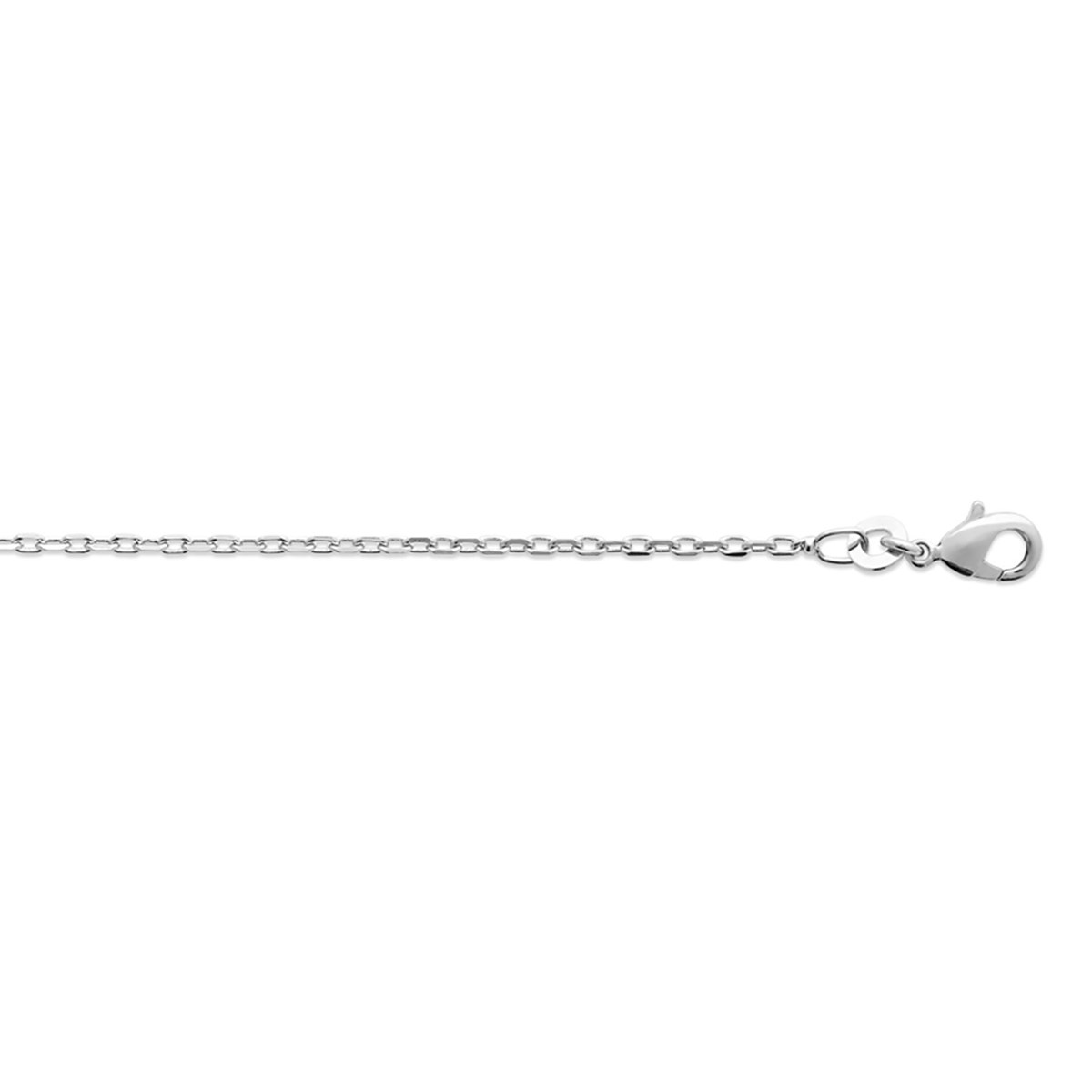 Chaîne Brillaxis maille forçat argent rhodié 42cm