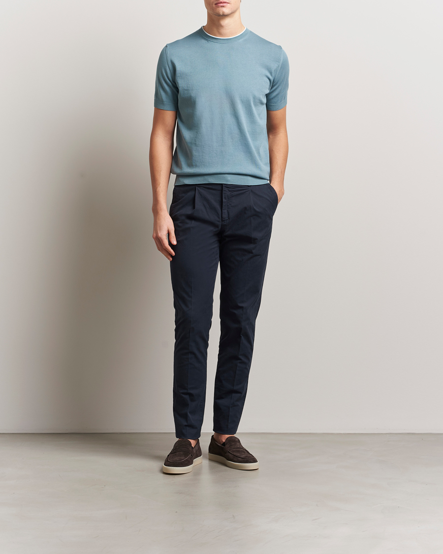 Canali Contrast Short Sleeve T-Shirt Teal