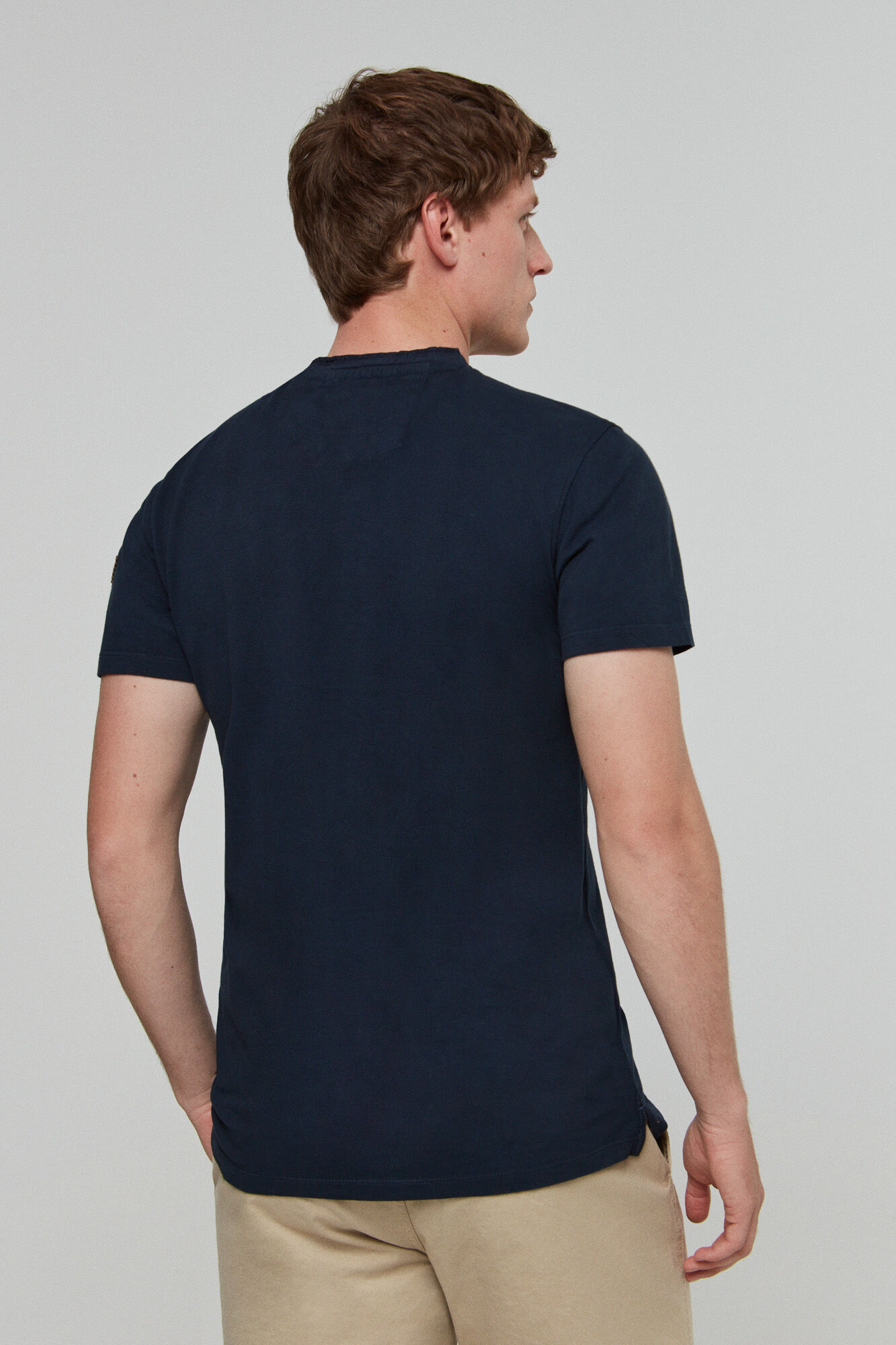 Camiseta de padeiro com botões - Azul Marinho