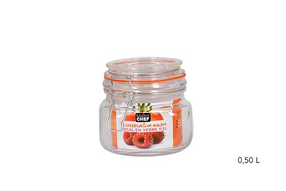 BOCAL HERMETIQUE CLIP METAL 0.5L