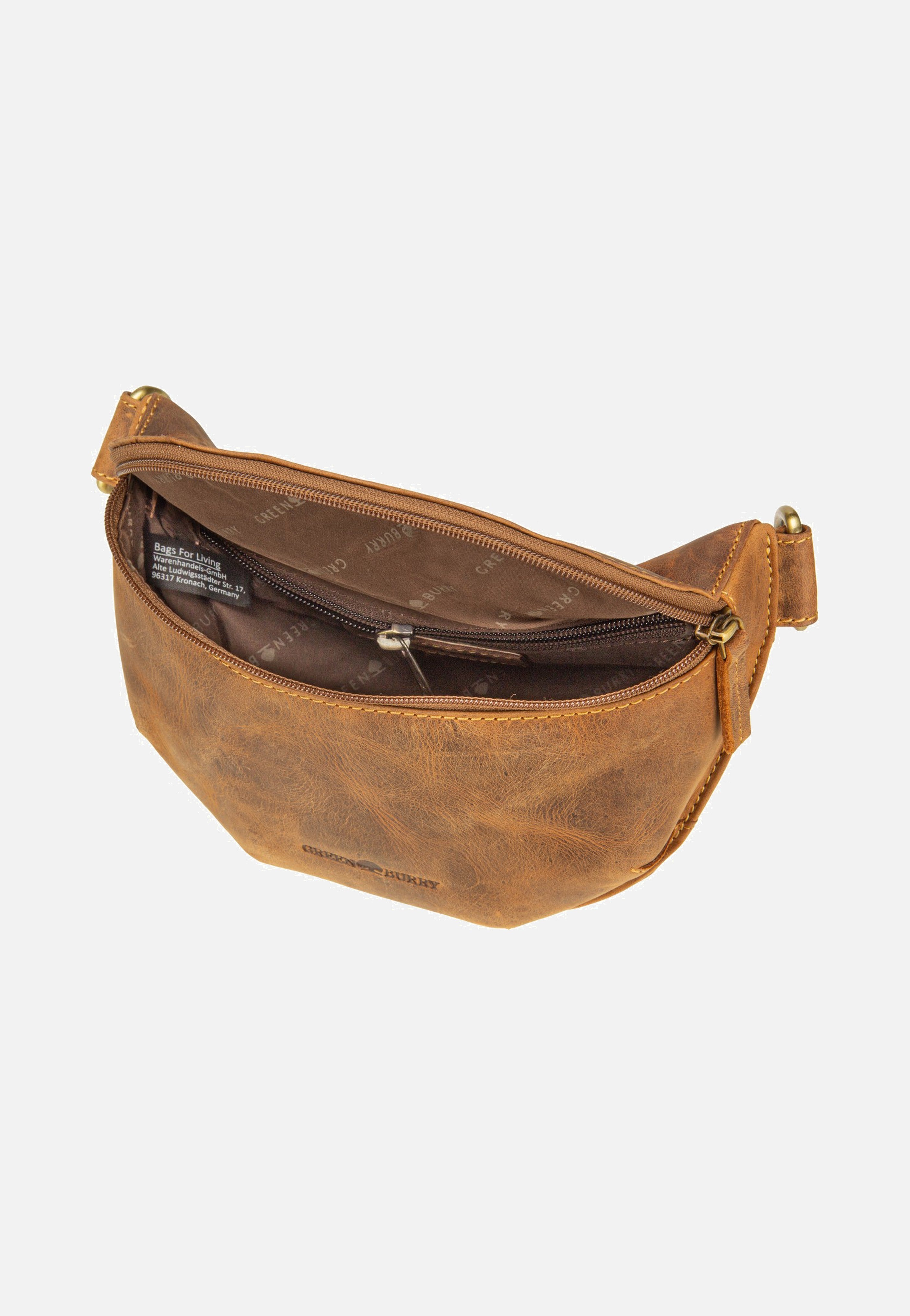 Vintage Bauchtasche Leder Sattelbraun - Gürteltasche