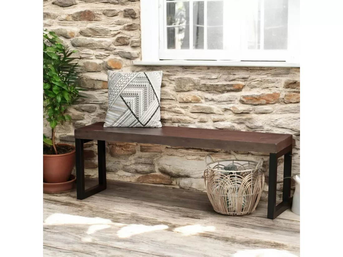 Banc Bois recyclé pieds métal 140 cm SAMOA