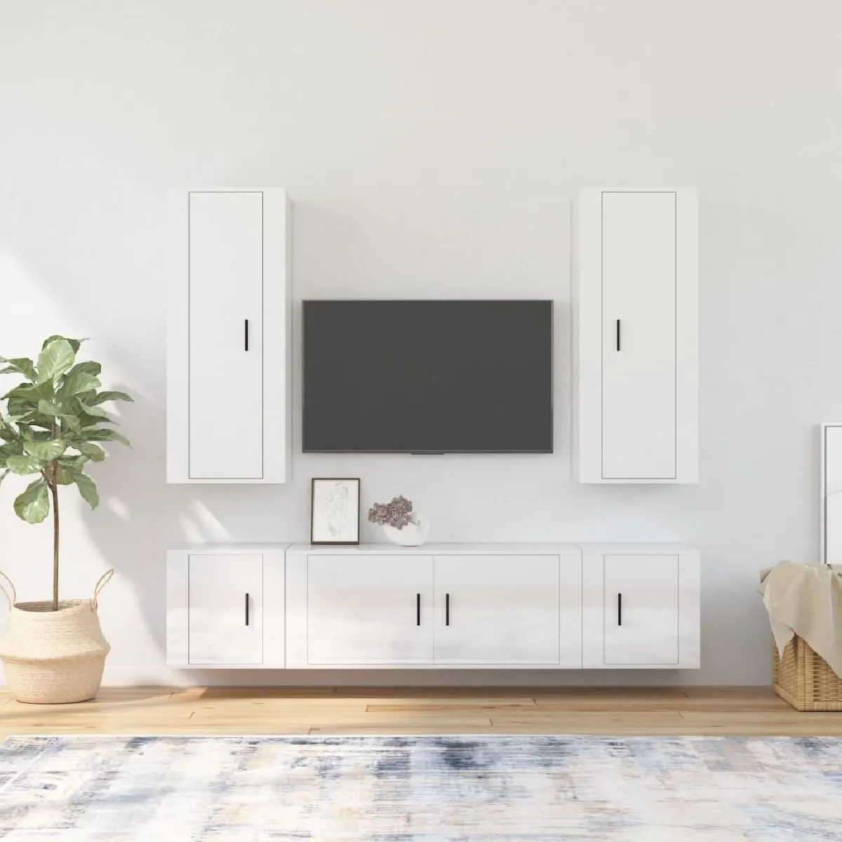 vidaXL Blanc Brillant