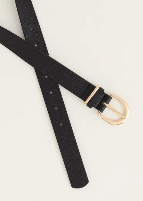 Riem met metalen gesp zwart (ZWART)