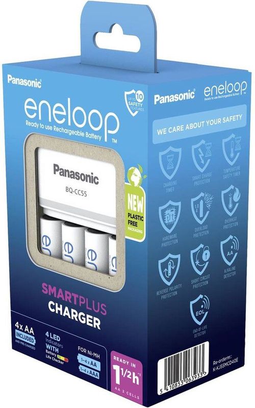 Panasonic - BQ-CC55 - Batterijlader - Inclusief Opbergdoosje - Geschikt voor AA/AAA