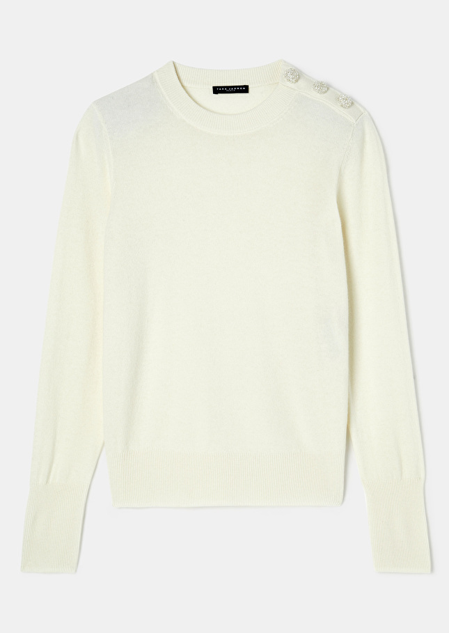 Pull Prunetteécru en laine
