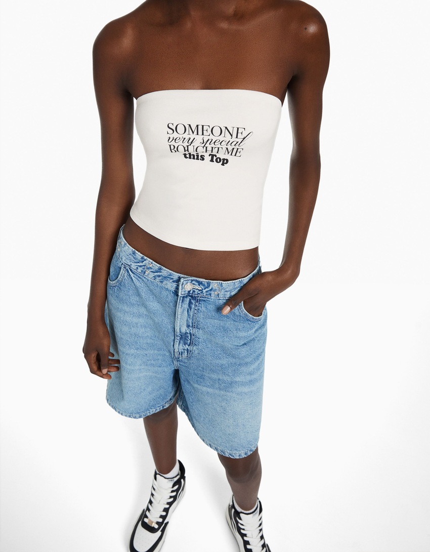 Top bandeau estampado