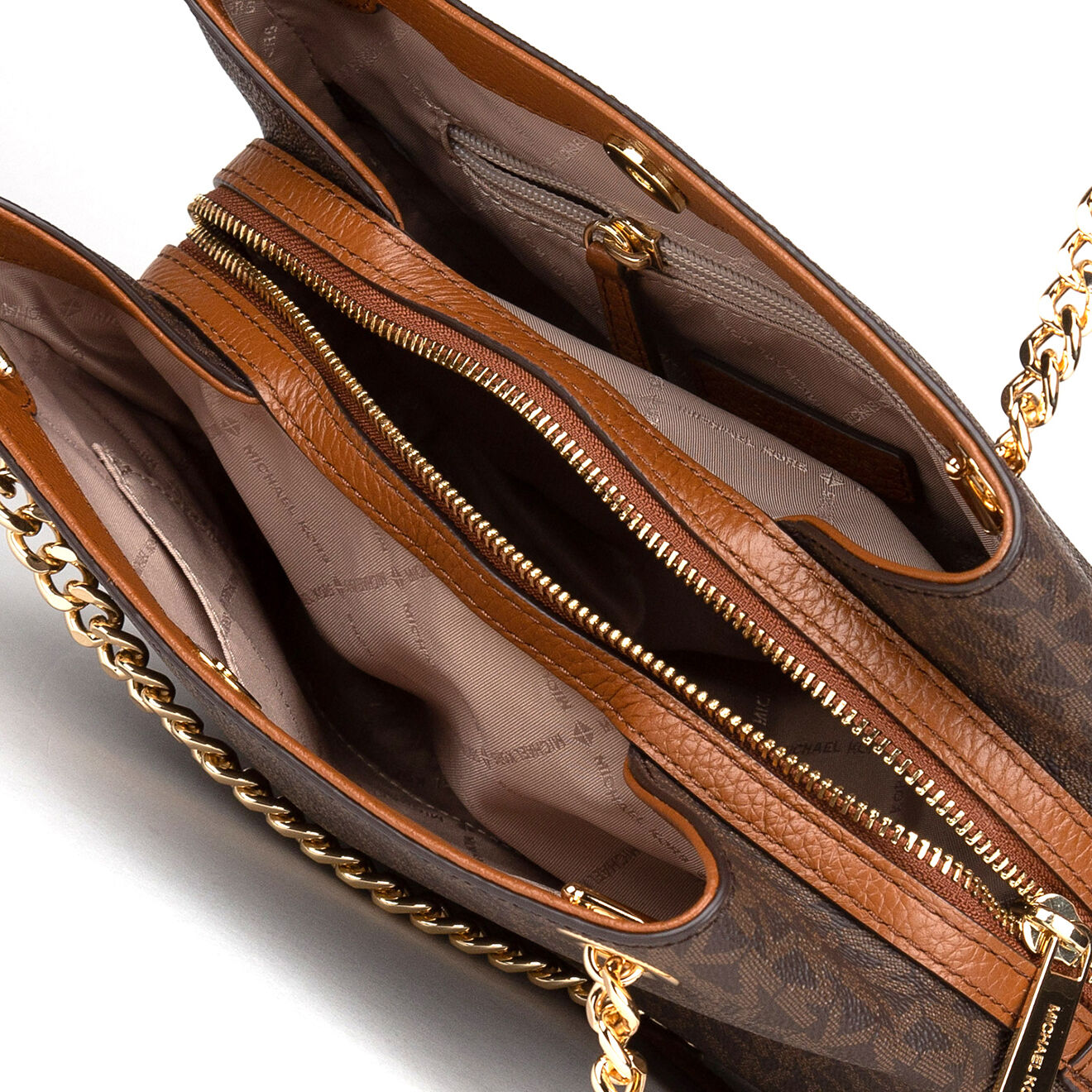 Michael Kors Sac porté épaule en Cuir Jet Set marron - 26x18x8 cm