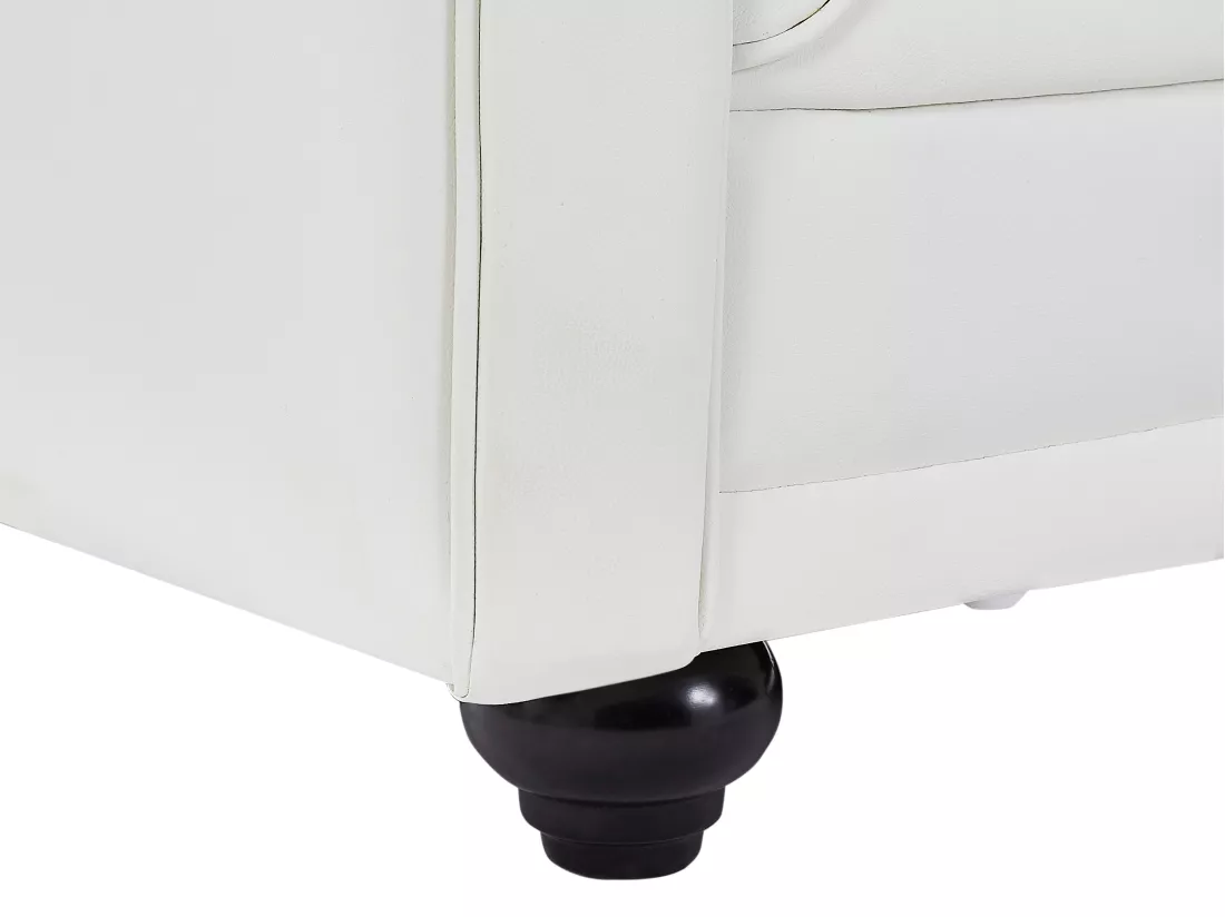 Canapés 3 places, 2 places et fauteuil en simili blanc CHESTERFIELD