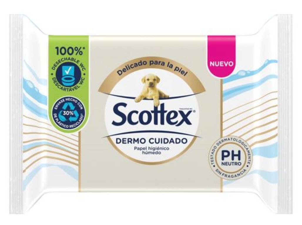 PAPEL HIGIÉNICO HÚMIDO SCOTTEX DERMO CUIDADO 66UN
