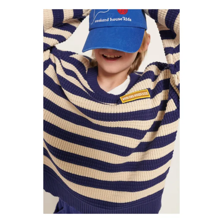 Weekend House Pull Weekend Rayure Coton Bio | Bleu marine
