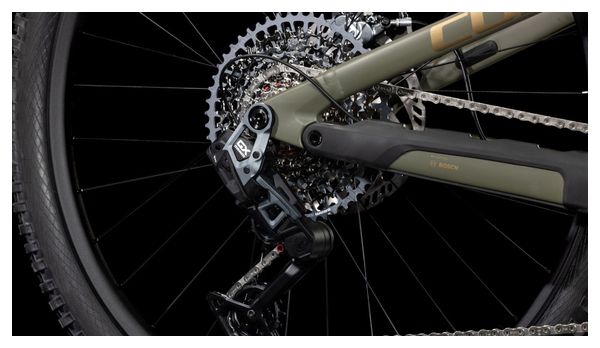VTT Électrique Tout-Suspendu Cube Stereo Hybrid One44 HPC TM 800 Sram GX Eagle AXS 12V 800 Wh 27.5'' Vert Dusty Olive 2025