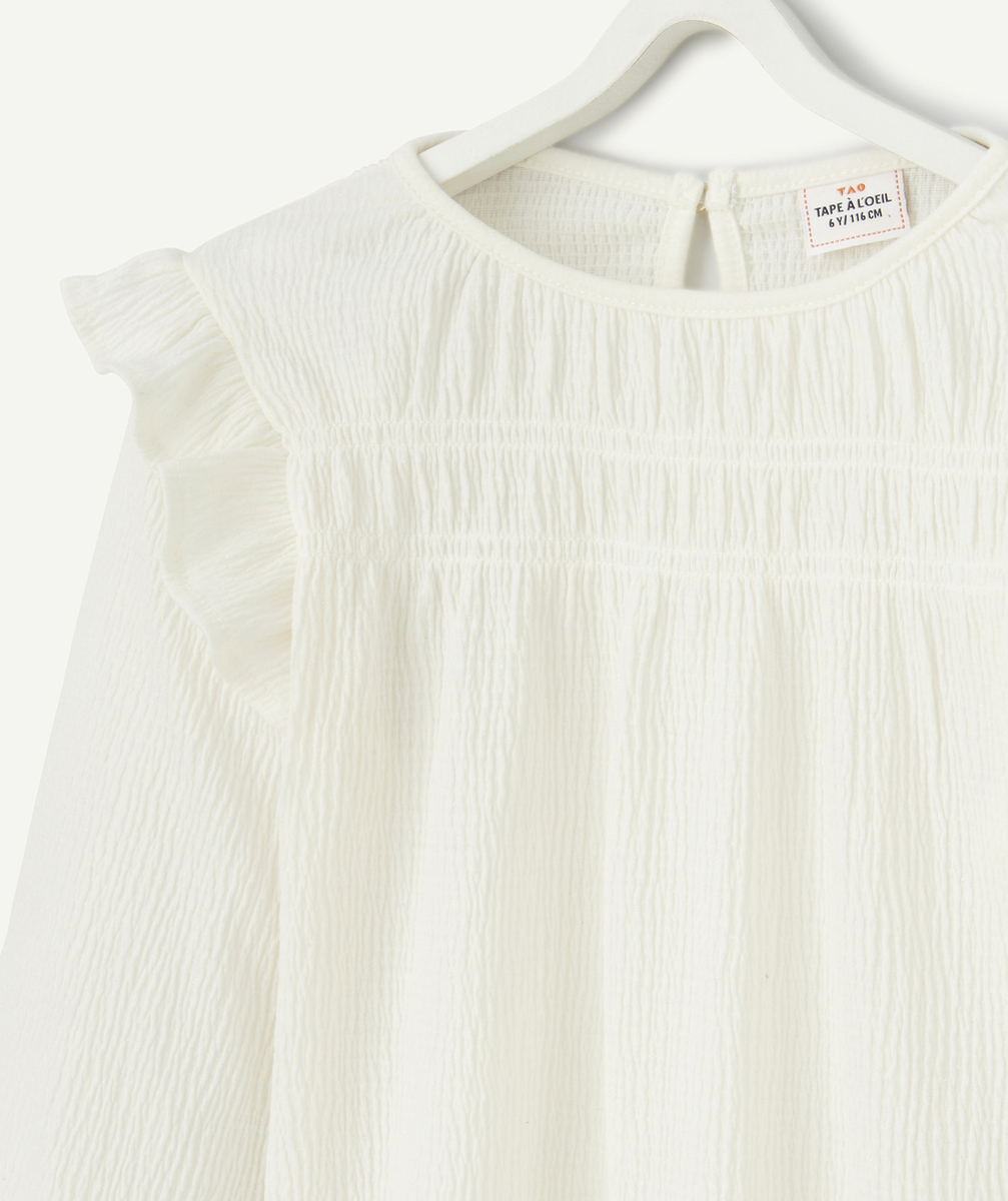 T-SHIRT MANCHES LONGUES FILLE EN FIBRES RECYCLÉES STYLE BLOUSE