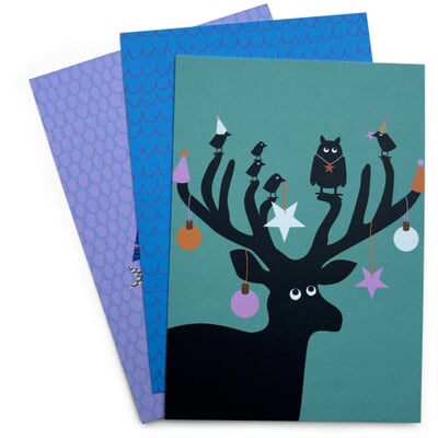 Postkarten-Set Tierische Weihnachten