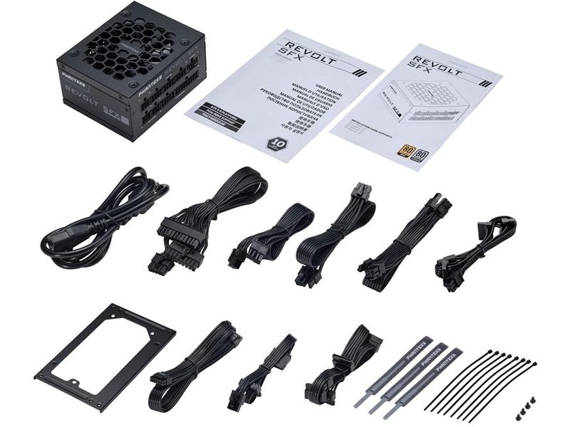 Phanteks Netzteil Revolt SFX 80 PLUS Platinum 850 W Leistungsstarkes modulares SFX-Netzteil mit PCIe 5.0 und 80 PLUS Platinum