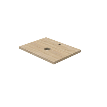 Tiger Karlo badkamermeubel 60cm Mat Zwart met eiken wasblad en keramische waskom