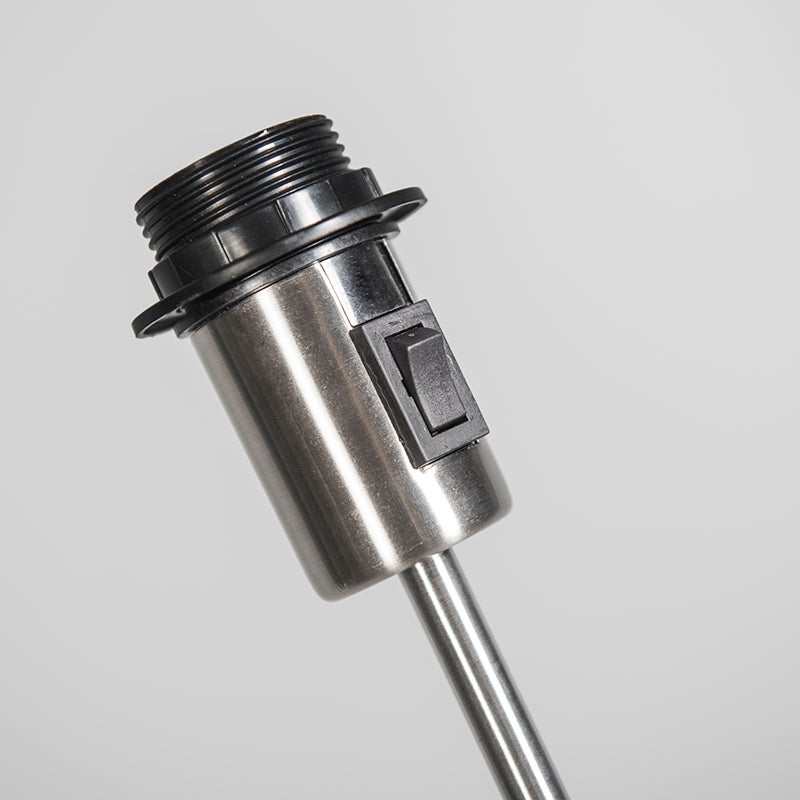 QAZQA - Moderne vloerlamp | Staande lamp | Vloerlamp | Lamp | Licht staal | Zilver | Mat nikkel verstelbaar - Feest | Woonkamer | Slaapkamer - Langwerpig staal - LED-compatibel E27