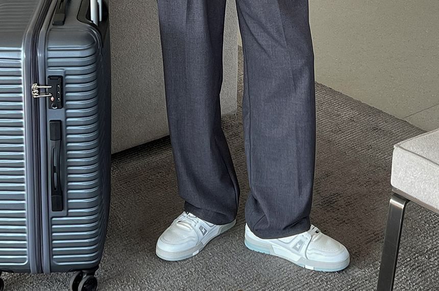 FORSETI - Mid Rise Plain Wide Leg Dress Pants