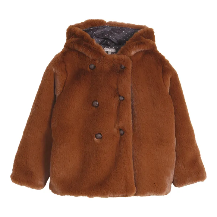 Emile et Ida Manteau Façon Fourrure | Caramel