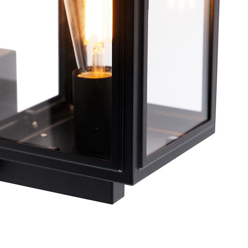Landelijke wandlamp zwart IP44 - Sutton Up