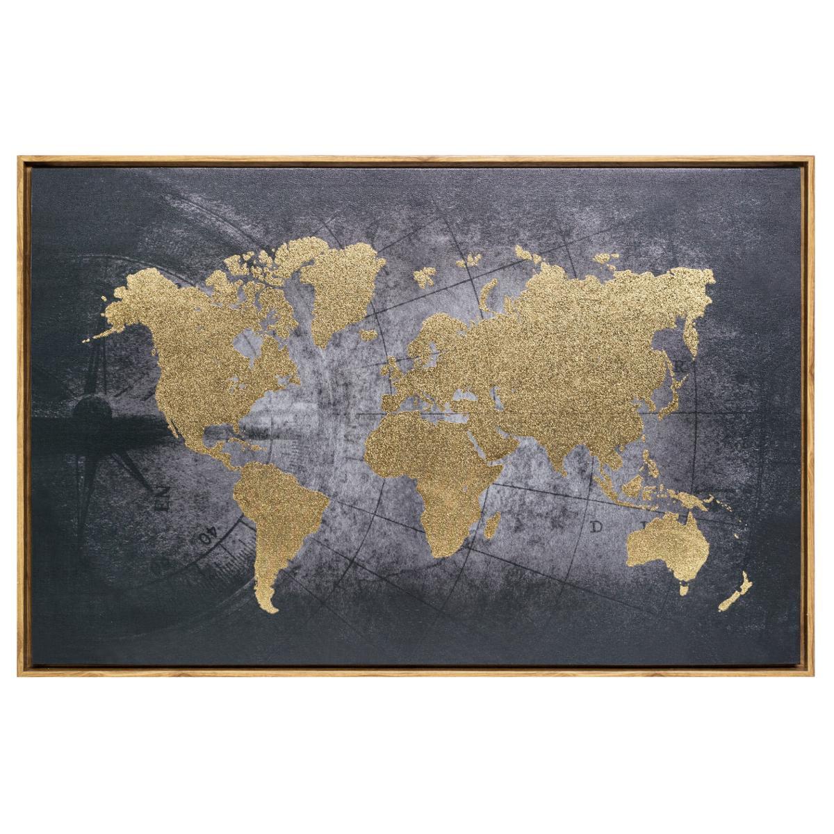 TOILE IMPRIMEE MONDE D.58X88CM