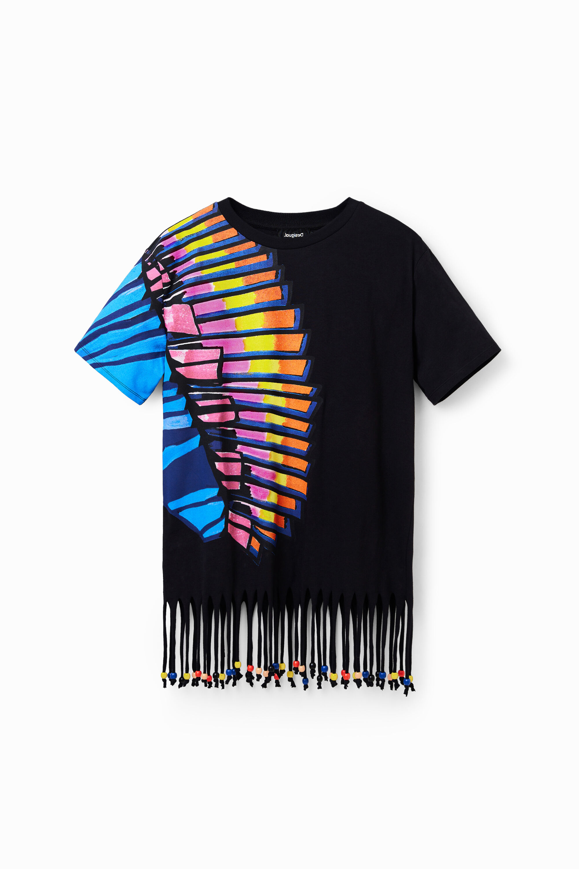 T-shirt oversize tropical perles