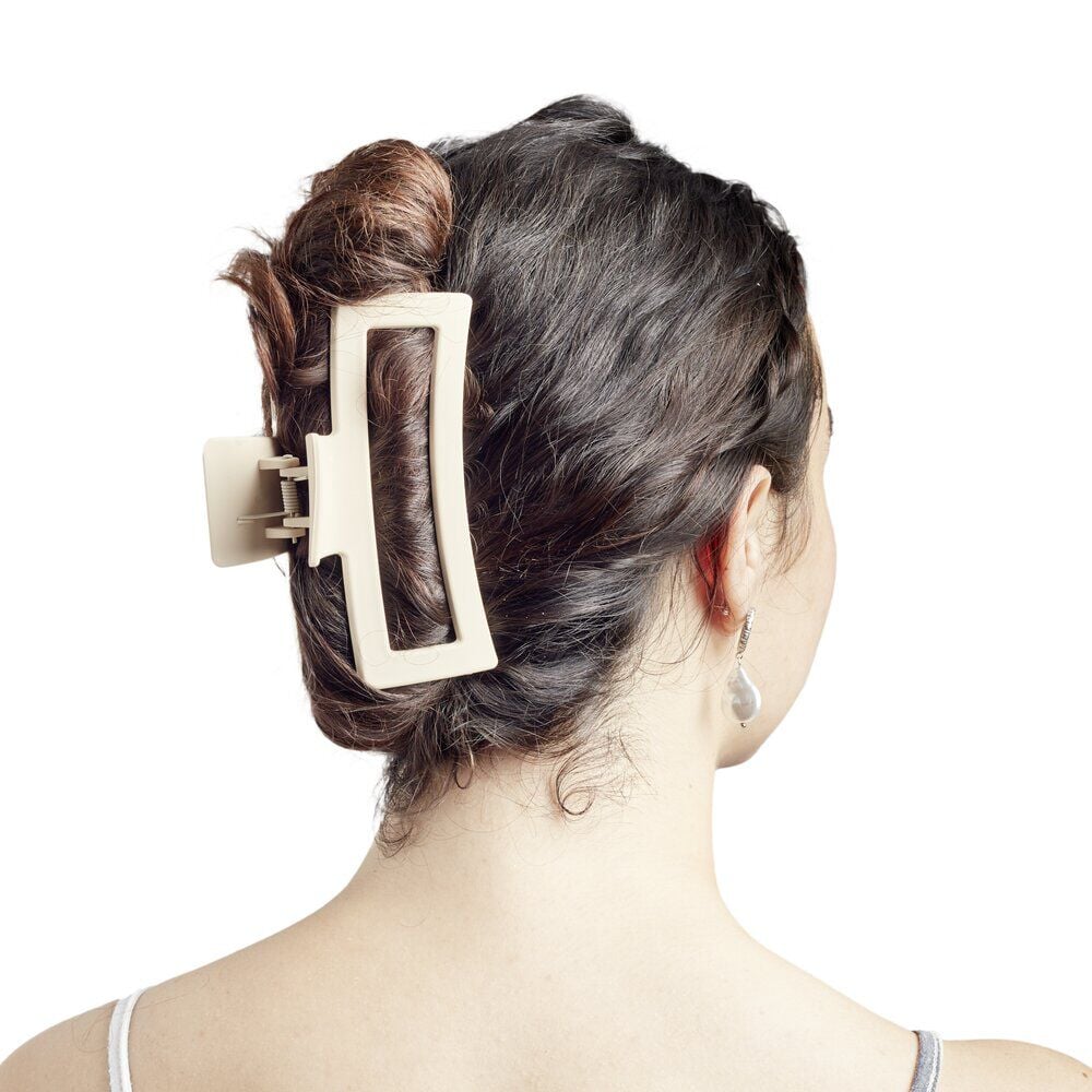 Pince à cheveux L13cm plastique beige