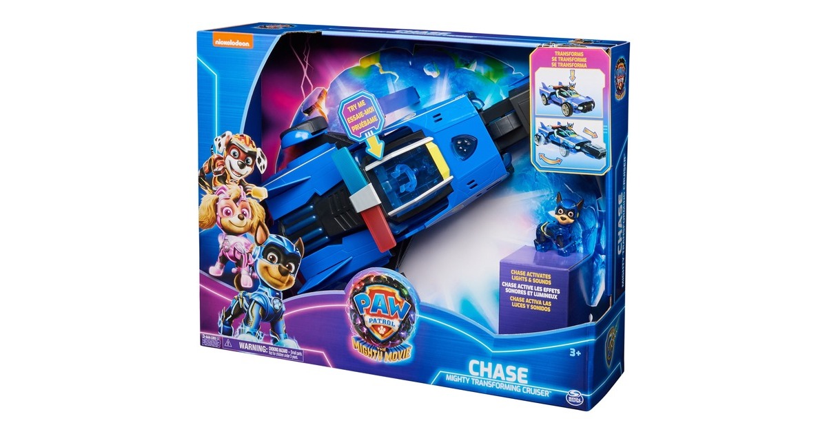Spin MasterPAW Patrol: The Mighty Movie, Chase’s Deluxe Transforming Cruiser Speelgoedvoertuig